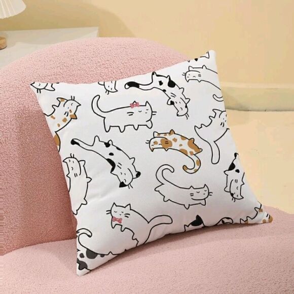 Cats Pattern Design Zippered Pillowcase for Accent Pillow 17" - Picture 3 of 4